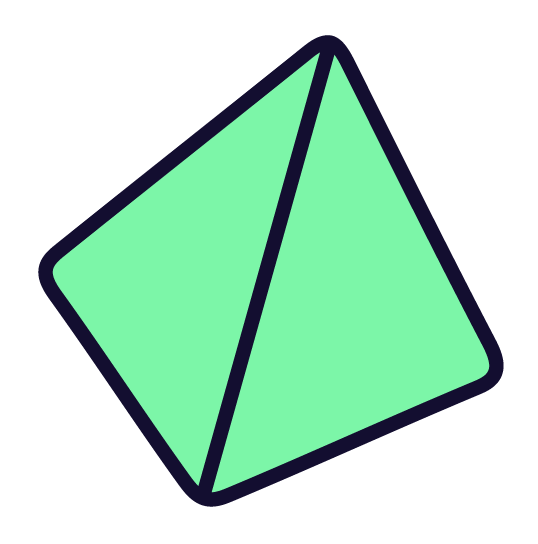 Dé vert à 4 faces